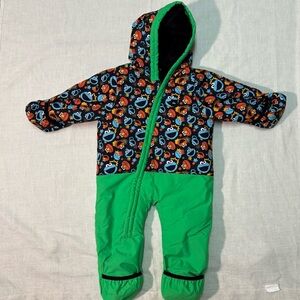 Quicksilver 12 Month Elmo Sesame Street Winter Snowsuit One Piece Bunting Suit